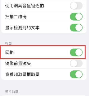 留坝苹果手机维修网点分享iPhone如何开启九宫格构图功能