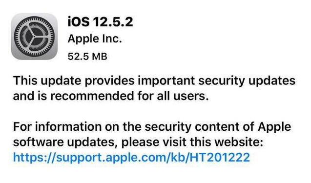 留坝苹果手机维修分享iOS12.5.2发布，建议所有老苹果用户安装 